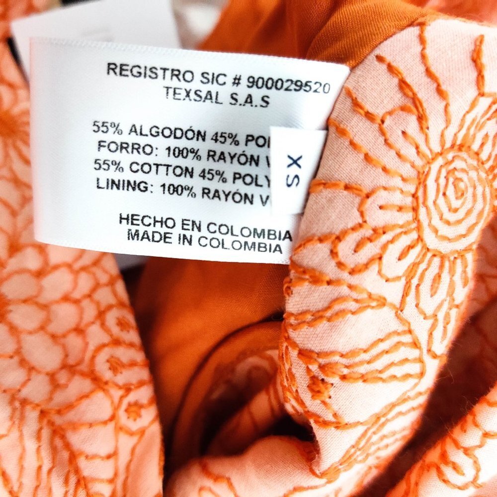 Azulu Maiori Cut-Out Embroidered Mini Dress in Orange XS - Picture 12 of 13